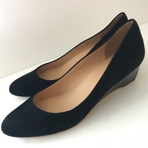 TALBOTS Women’s Black Pump Wedge Suede Shoes Sz 9N
